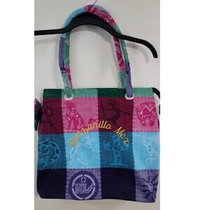 Manzanilla Mexico Tote Bag Colorful Zippered Tote Bright Fun Large Funky Tote
